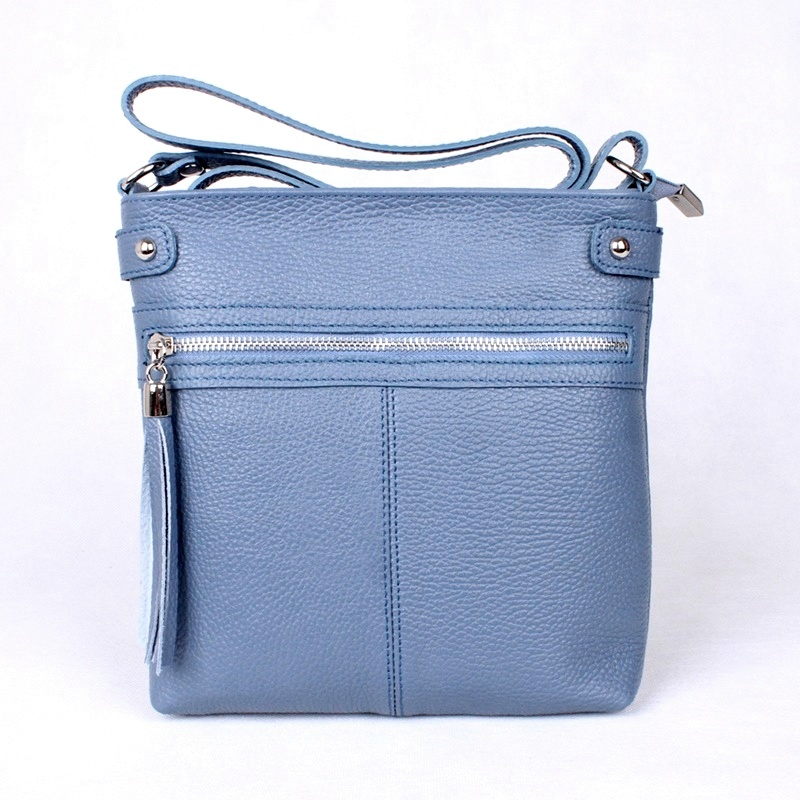 Malá kožená modrá crossbody kabelka Vera Pelle no. 60