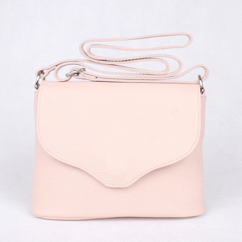 Malá kožená růžová crossbody kabelka Vera Pelle no. 61