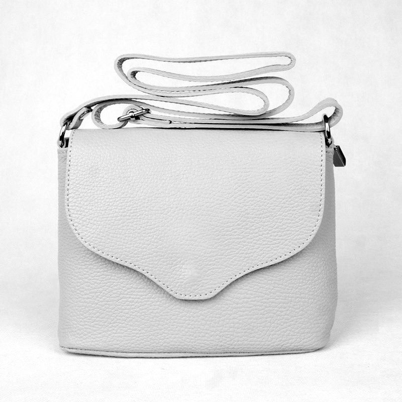 Malá kožená šedá crossbody kabelka Vera Pelle no. 61