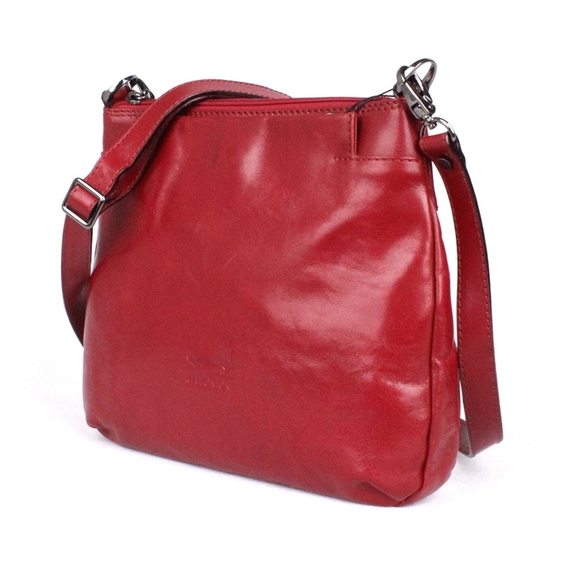 Luxusní tmavěčervená dámská kožená crossbody kabelka Marta Ponti 6019