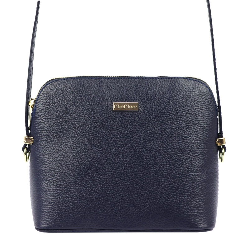 Malá kožená tmavěmodrá crossbody kabelka Mia More no. 008