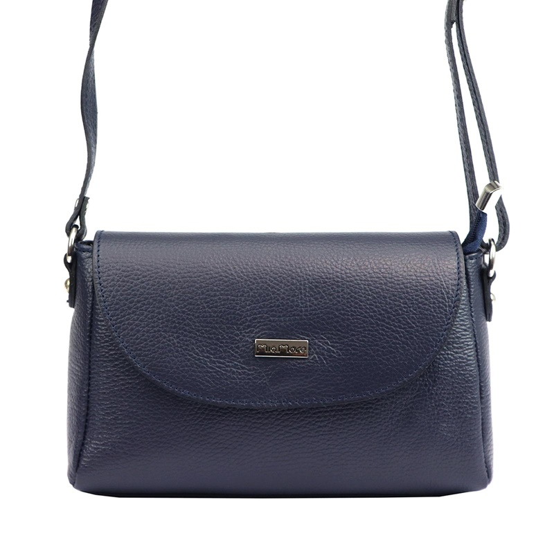 Malá kožená tmavěmodrá crossbody kabelka Mia More no. 018