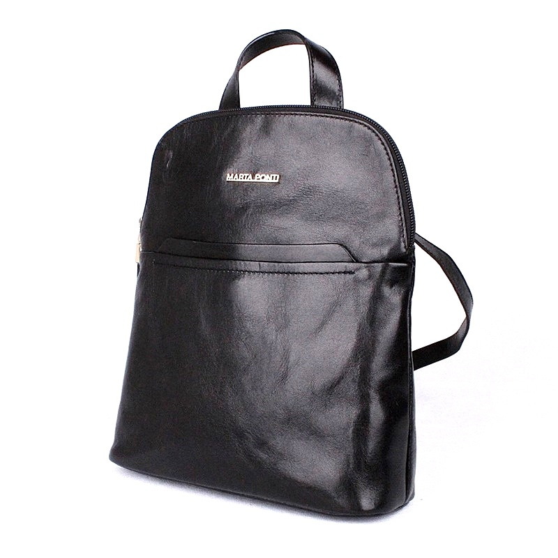 Dámský luxusní černý malý batoh Marta Ponti A18, obsah cca. 5l