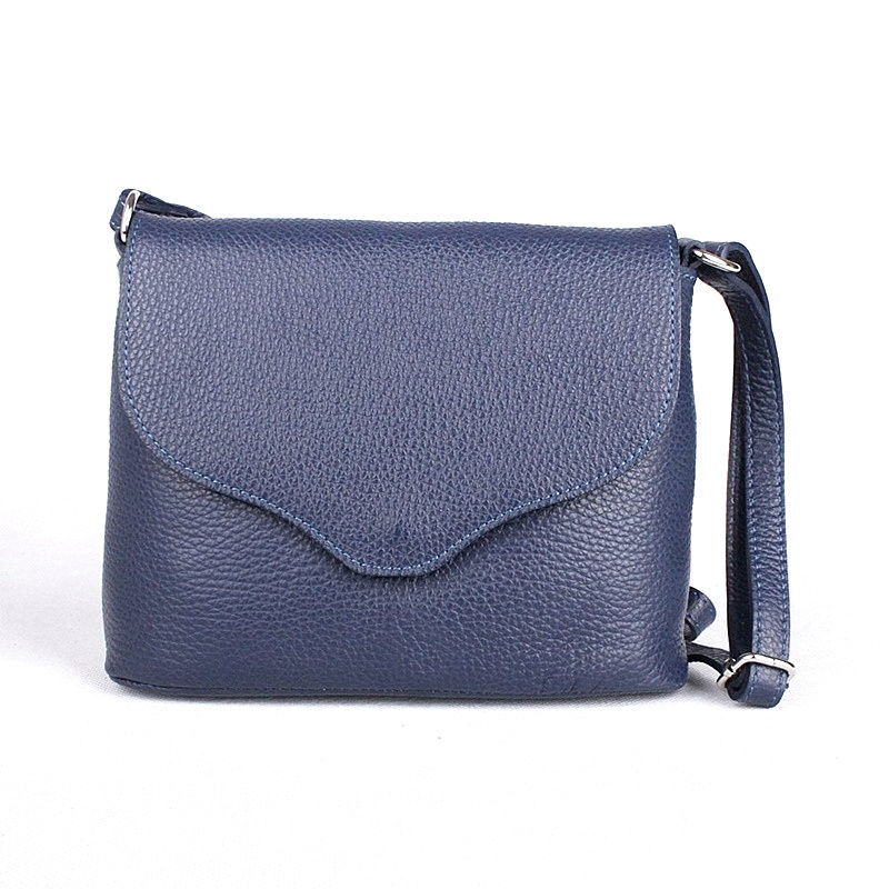 Malá kožená modrá crossbody kabelka Vera Pelle no. 61