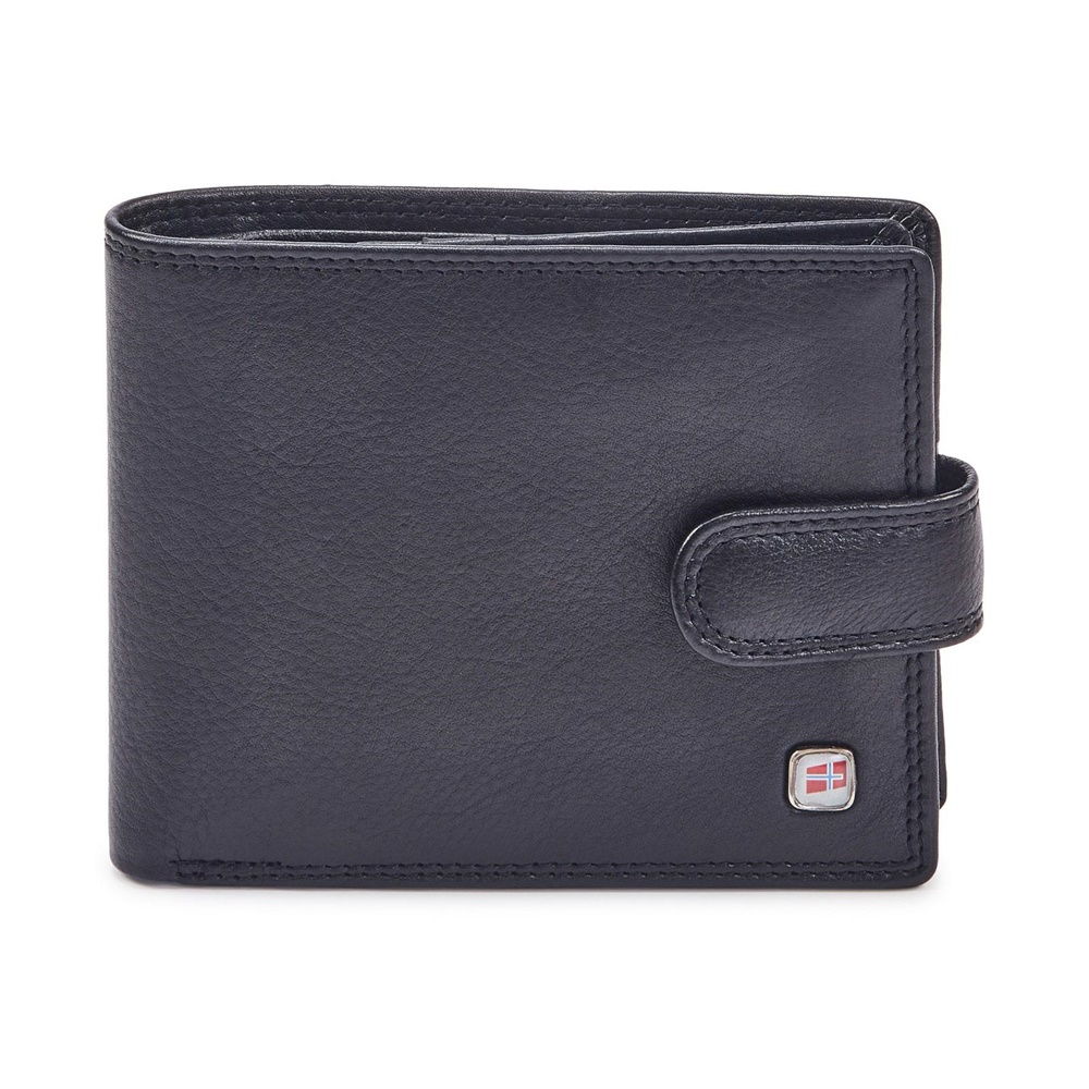 Černá kožená peněženka Nordee GW-11 s upínkou + RFID
