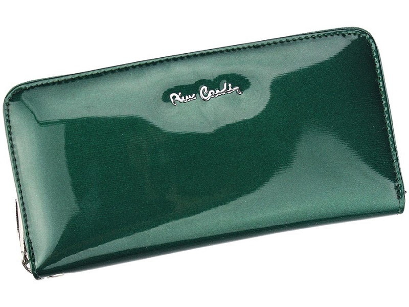 Celozipová kožená lesklá zelená peněženka Pierre Cardin 05 LINE 119