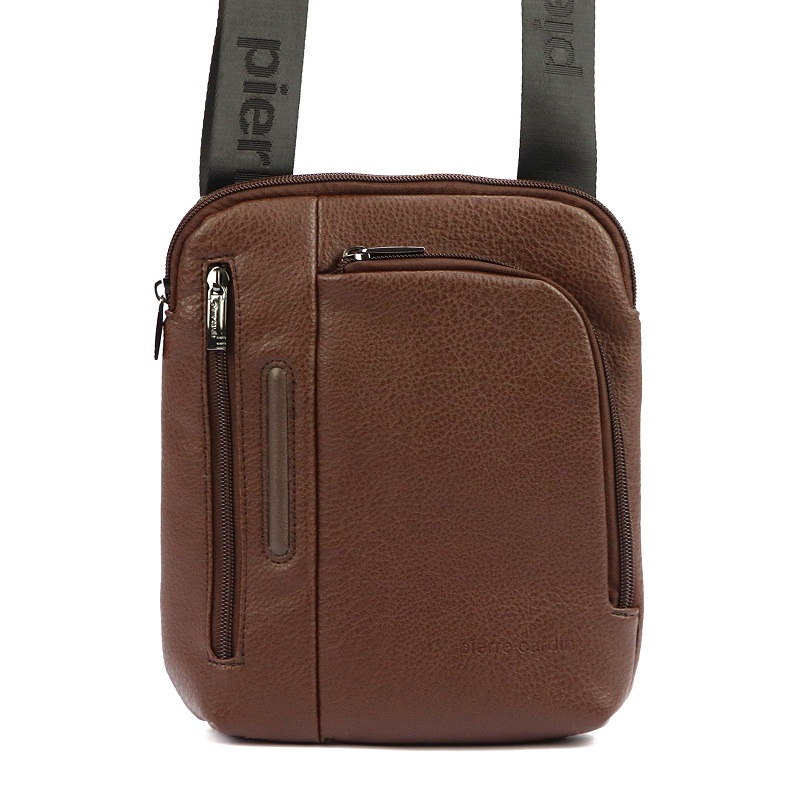 Tmavěhnědá crossbody pánská taška Pierre Cardin IZA364