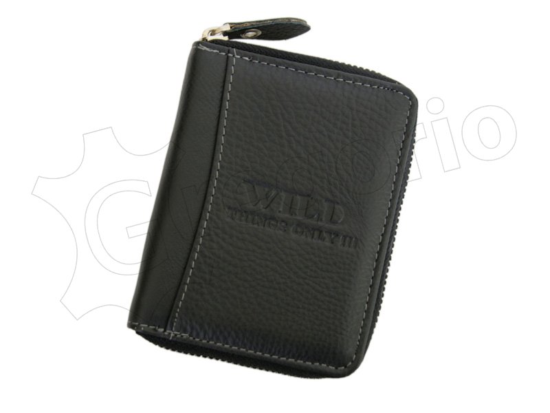 Černá celozipová kožená peněženka Wild Things Only 5508