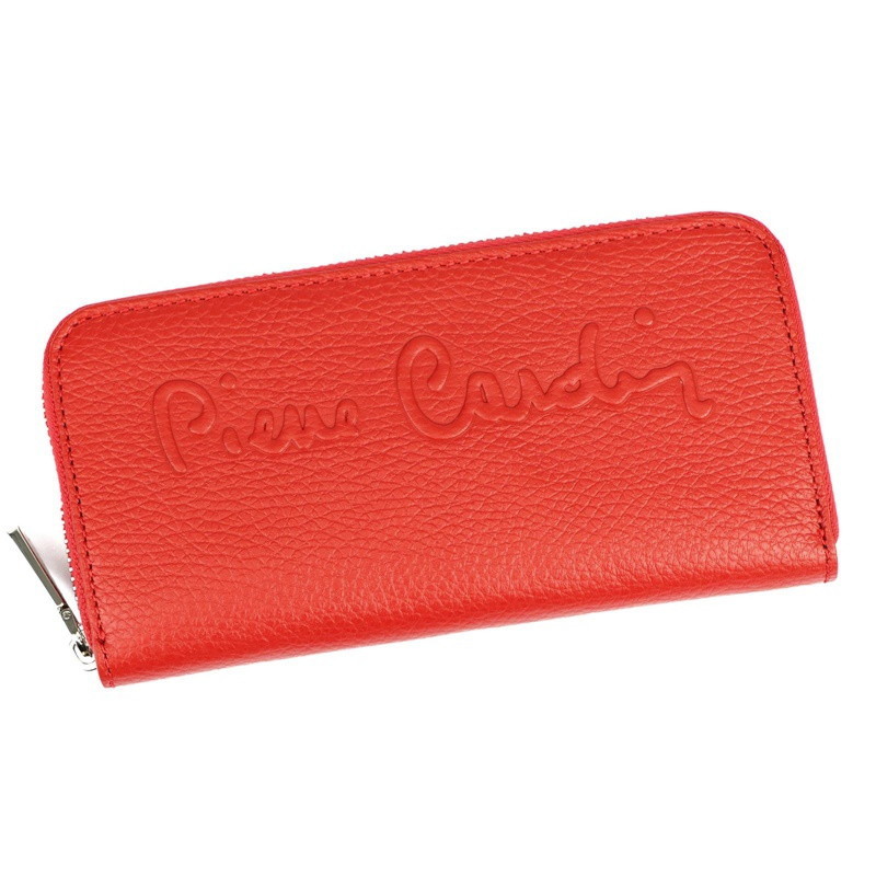 Celozipová kožená červená peněženka Pierre Cardin FN8822