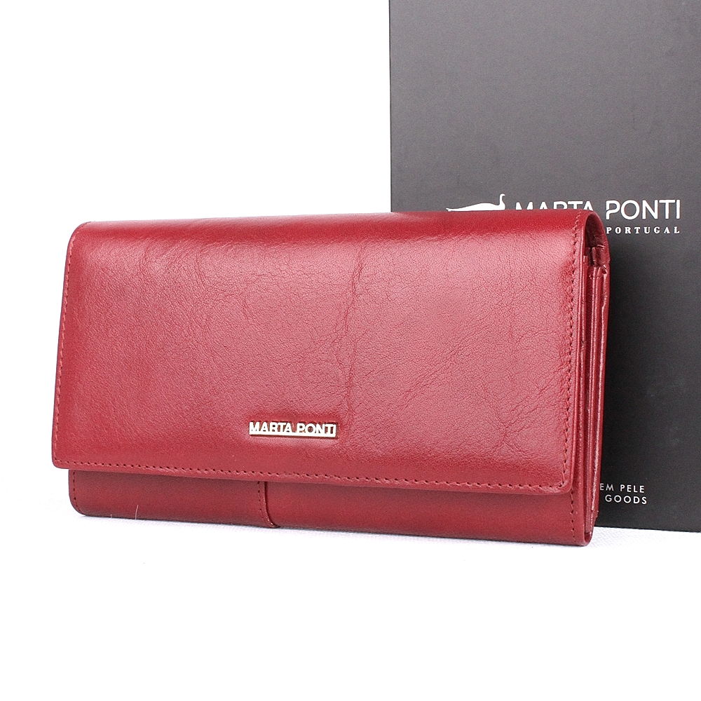 Luxusní tmavěčervená kožená peněženka Marta Ponti no. 802