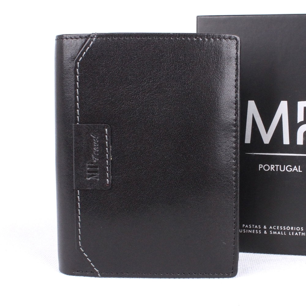 Luxusní černá hladká kožená peněženka Marta Ponti no. B637R + RFID