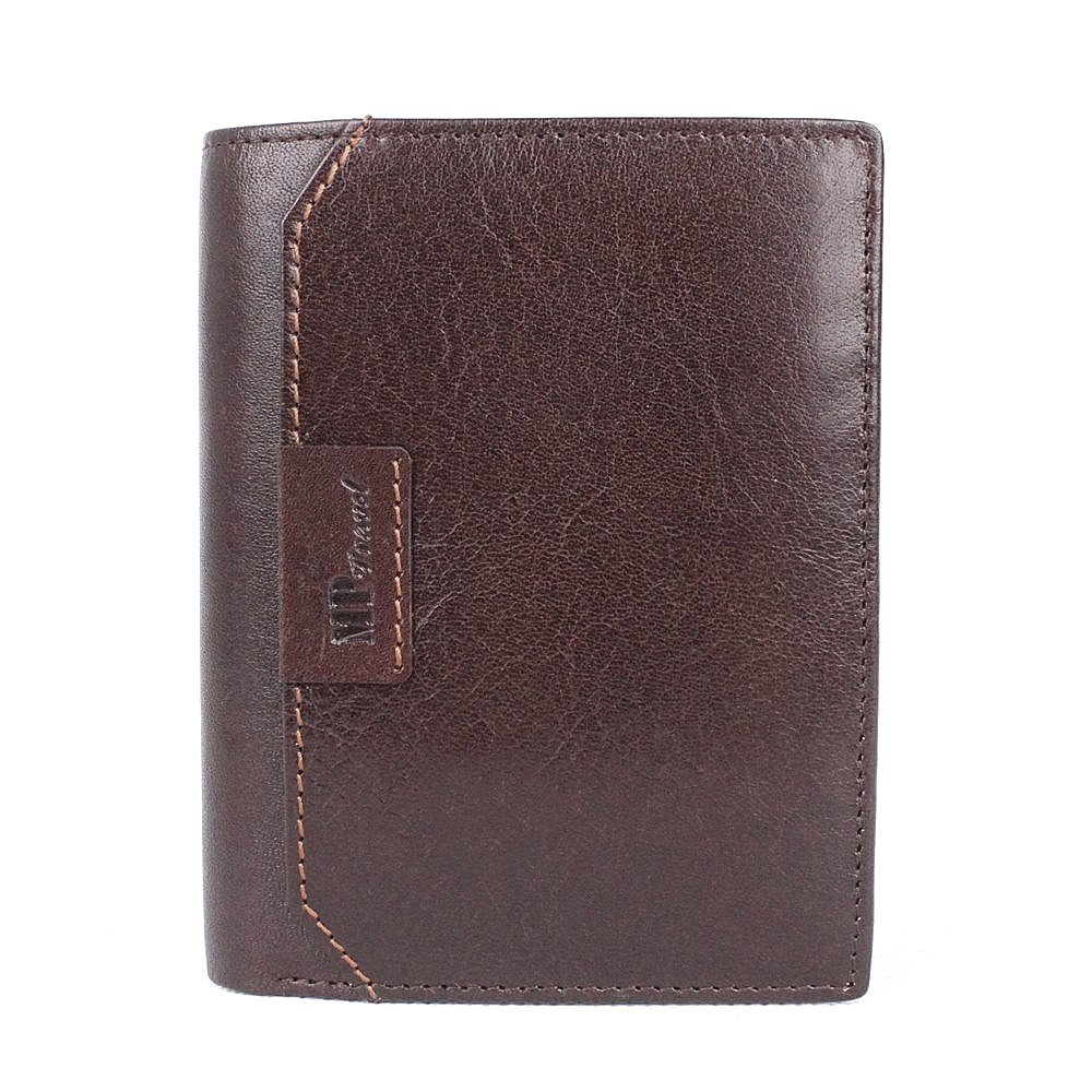 Luxusní tmavěhnědá hladká kožená peněženka Marta Ponti no. B637R + RFID