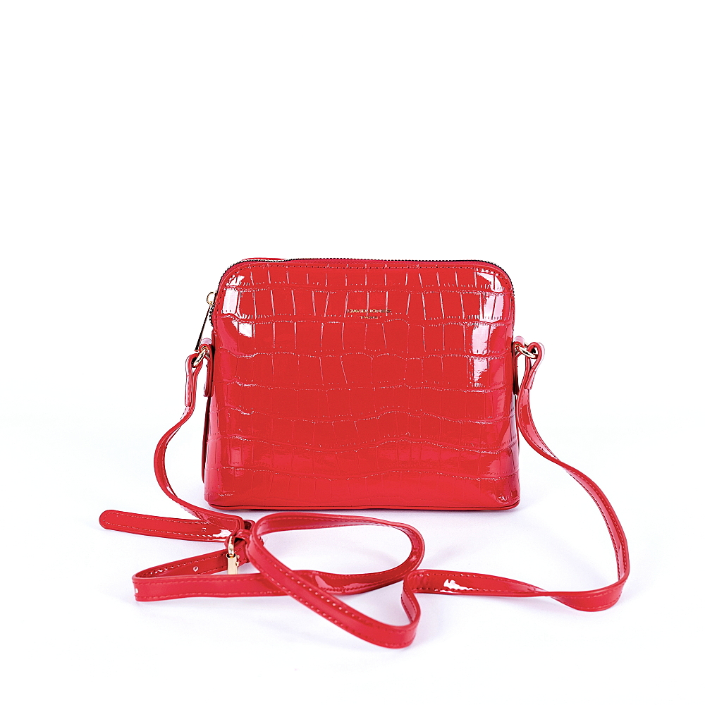 Malá pevná červená crossbody kabelka David Jones 6916-1