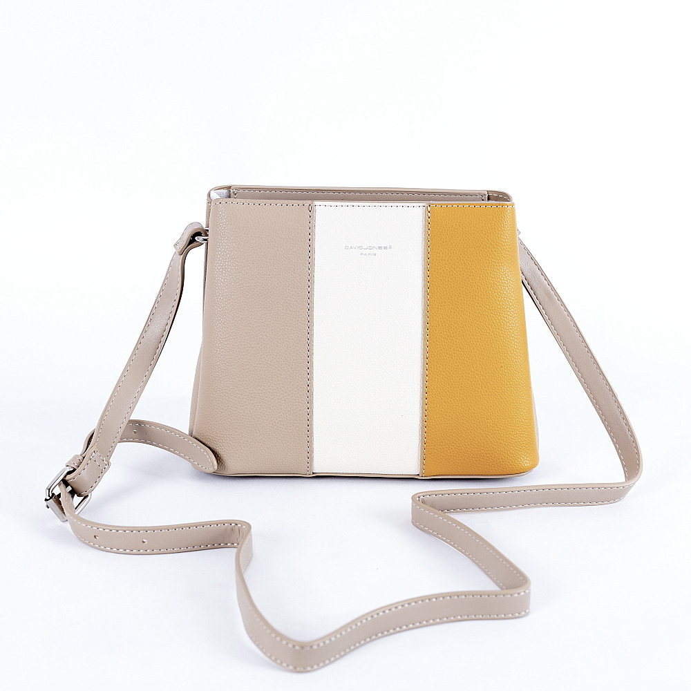 Tříoddílová světlehnědá crossbody kabelka David Jones 6939-1