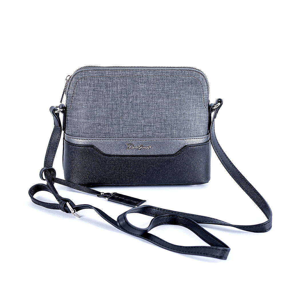 Malá pevná černá crossbody kabelka David Jones 6751-1