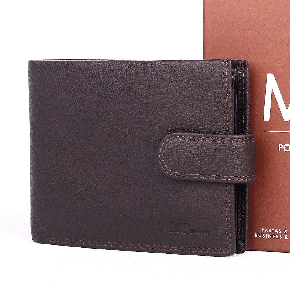 Luxusní hnědá kožená peněženka Marta Ponti no. B006R +RFID