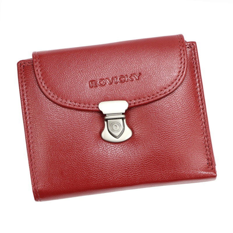 Tmavěčervená kožená peněženka Rovicky RD-039