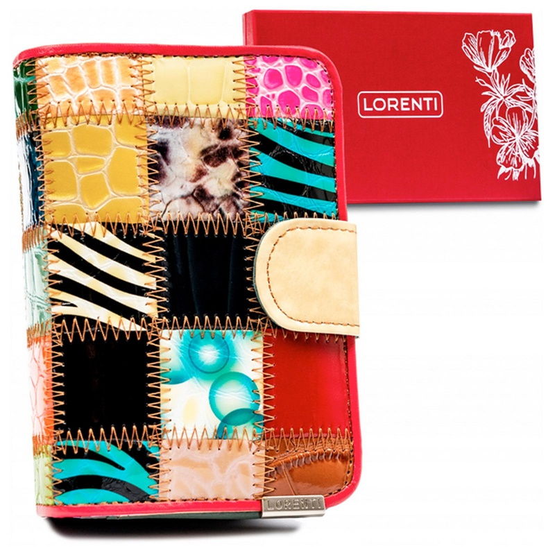 Tříoddílová vícebarevná kožená peněženka Lorenti no. 301