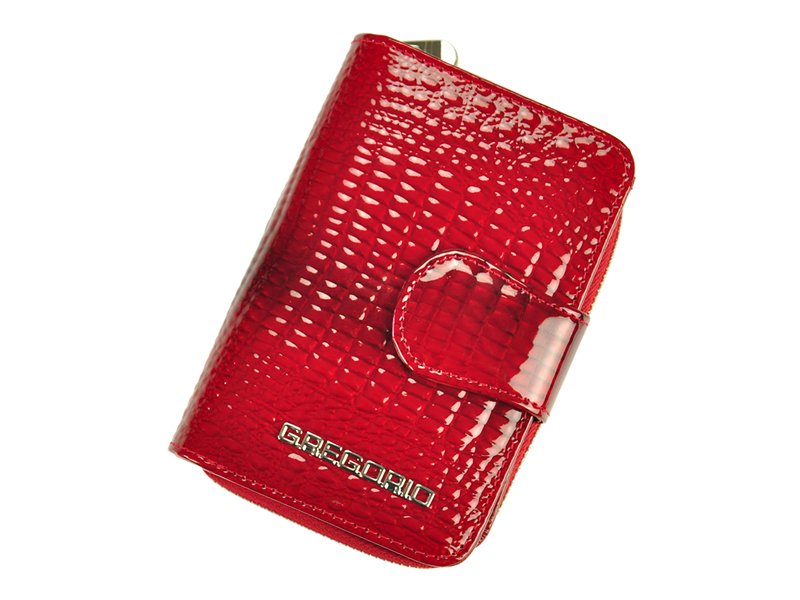 Lesklá červená kožená peněženka Gregorio GF115