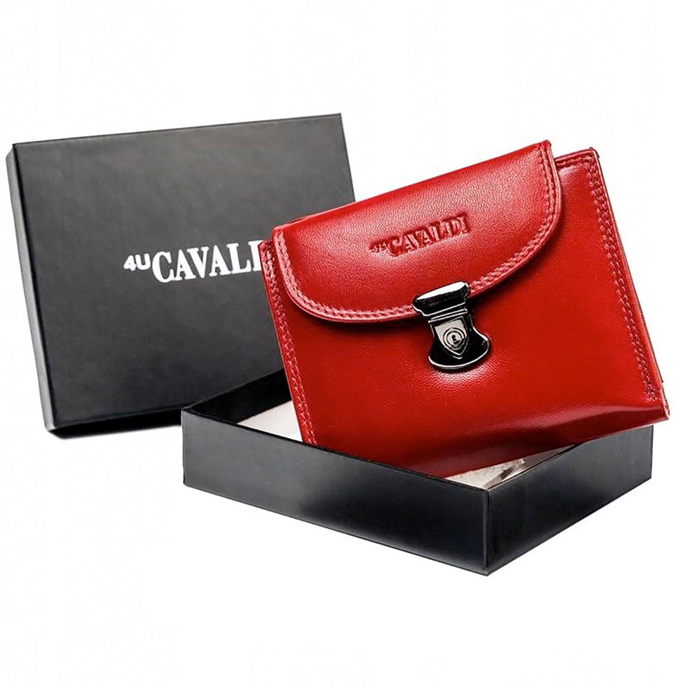 Červená kožená peněženka Cavaldi RD-19