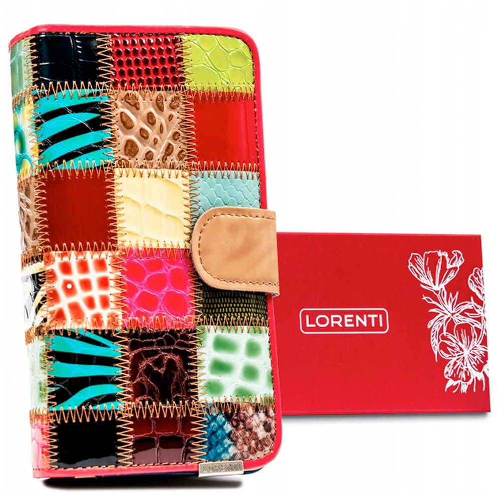 Velká tříoddílová vícebarevná kožená peněženka Lorenti no. 302