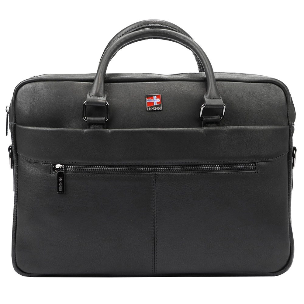 Kožená černá business taška (aktovka) Nordee S133 na notebook