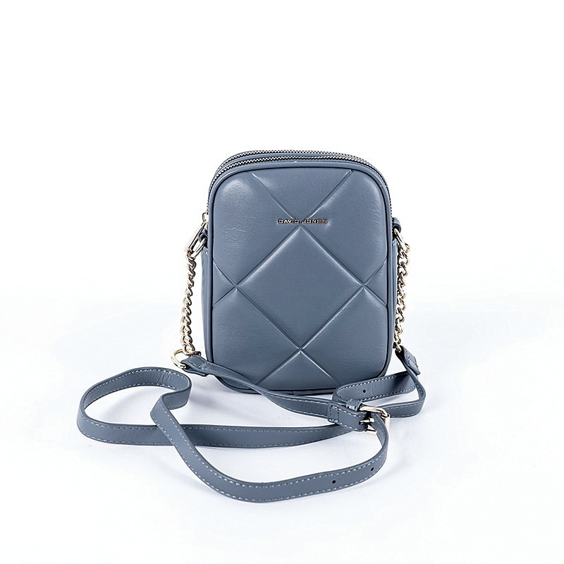 Dvouoddílová malá šedo-modrá crossbody kabelka David Jones 7020