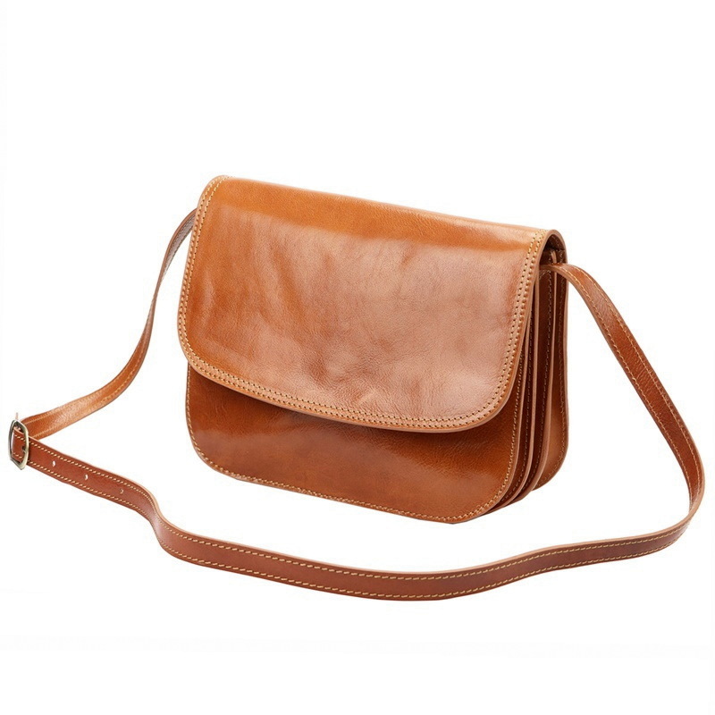 Lovecká hnědá středně velká kožená crossbody kabelka Florence no. 13