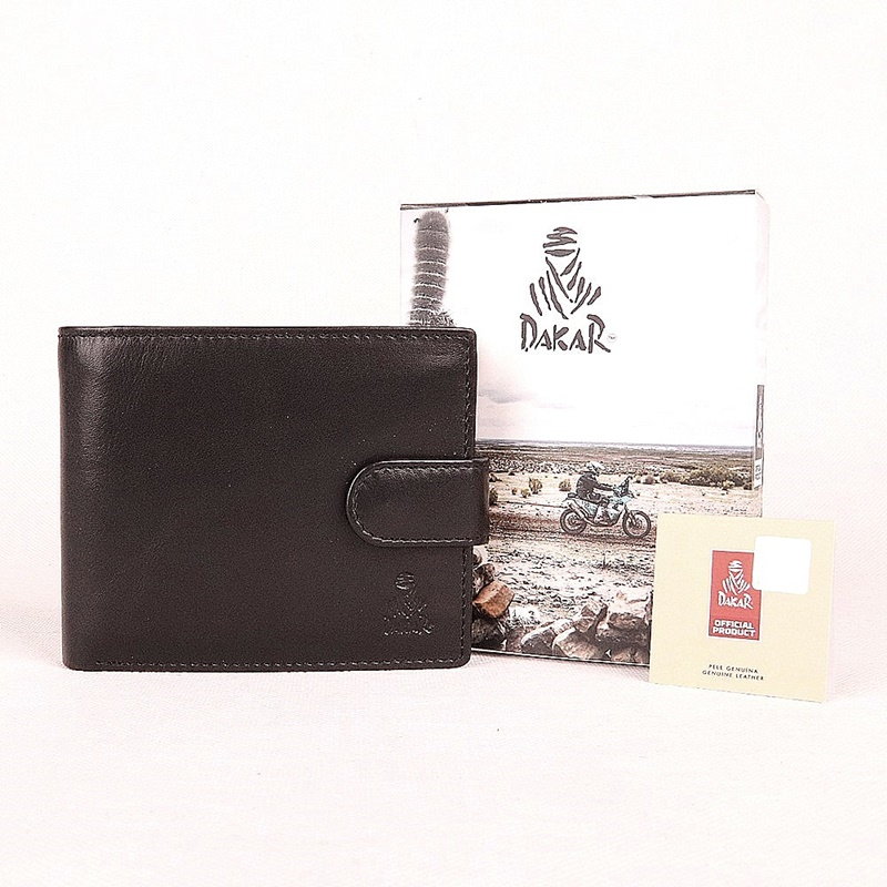 Luxusní černá hladká kožená peněženka Dakar no. 1005
