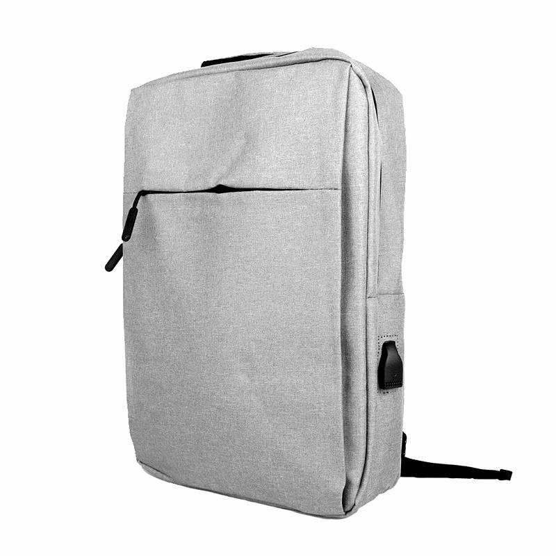 Šedý batoh Minissimi na notebook, formát A4, s USB, kabinové zavazadlo