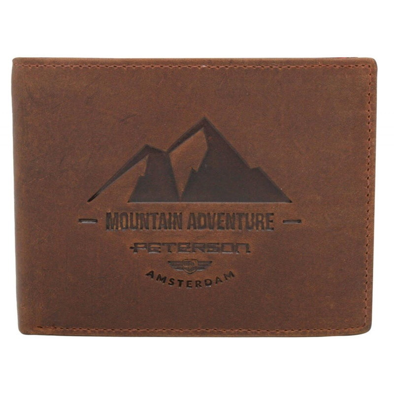 Hnědá kožená peněženka Peterson N992 v originální krabičce + RFID