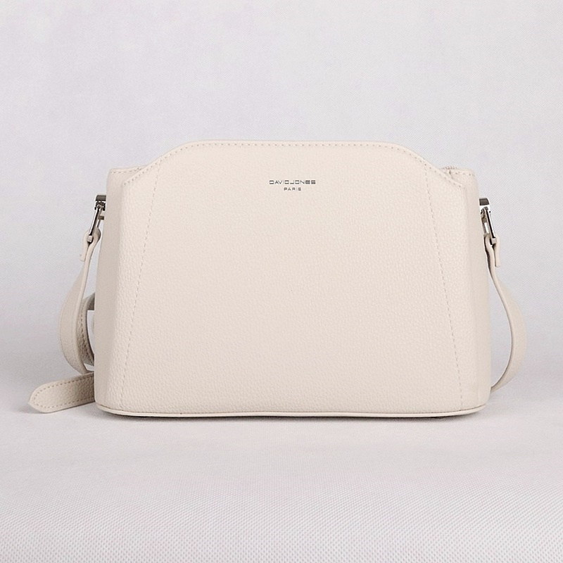 Tříoddílová malá/střední krémově bílá crossbody kabelka David Jones CM6926