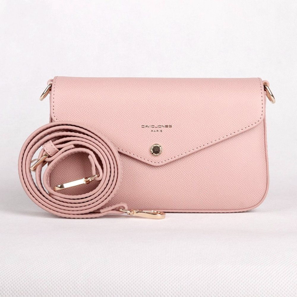 Malá světlerůžová crossbody kabelka David Jones CM6120B