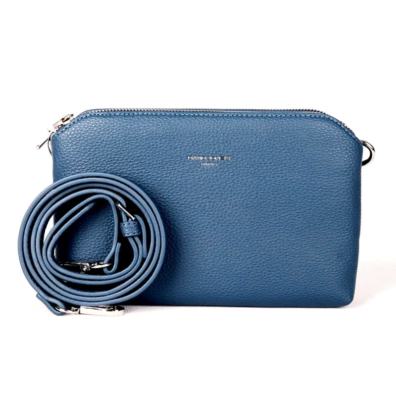 Tříoddílová malá modrá crossbody kabelka David Jones CM6905