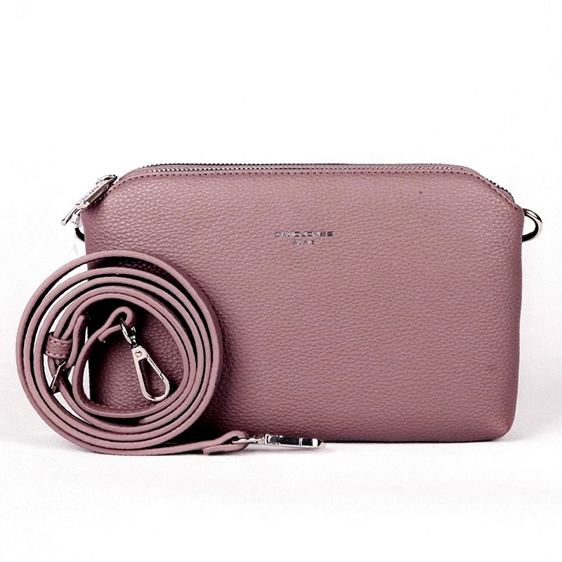 Tříoddílová malá starorůžová crossbody kabelka David Jones CM6905