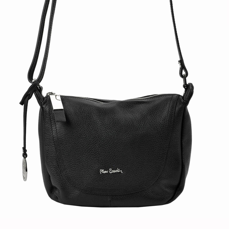 Středně velká kožená černá crossbody kabelka Pierre Cardin no. 21