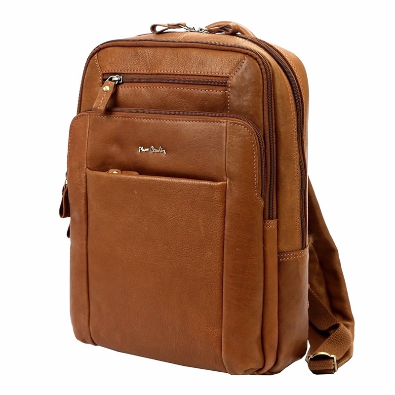 Kožený pánský business hnědý batoh Pierre Cardin, obsah cca. 8 l