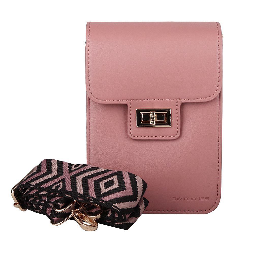 Malá pevná růžová crossbody kabelka (taštička) na mobil David Jones CM7294