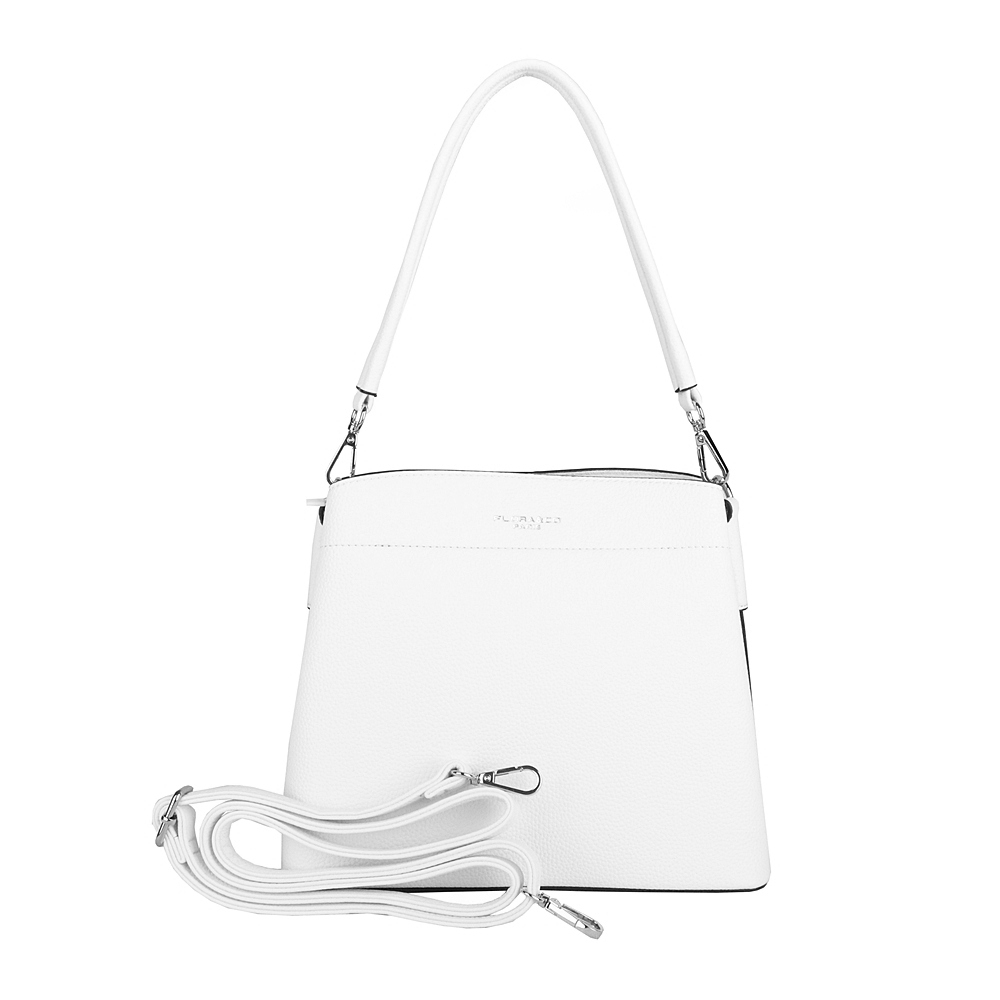 Středně velká bílá kabelka na rameno i crossbody Flora 8515