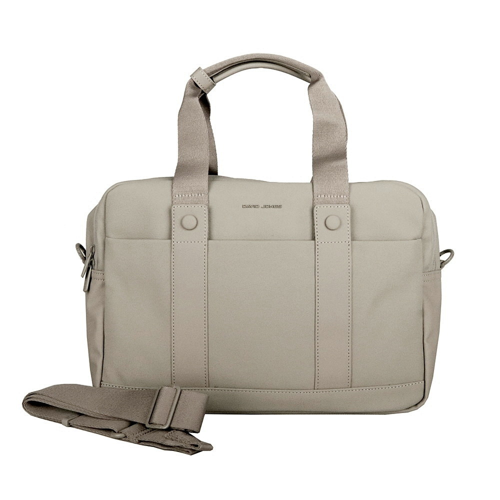 Dvouoddílová šedo-hnědá taška do ruky David Jones CM7720 na notebook