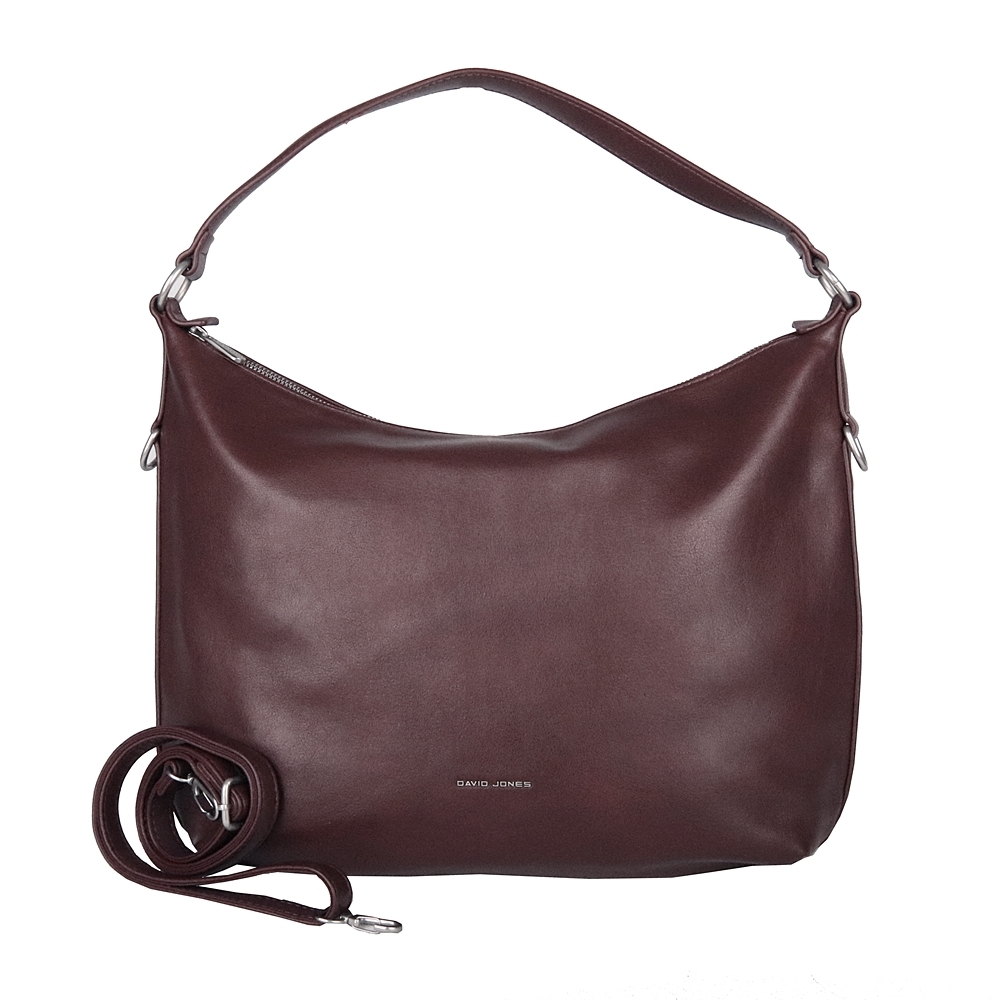 Velká tmavěvínová kabelka na rameno David Jones CM7426