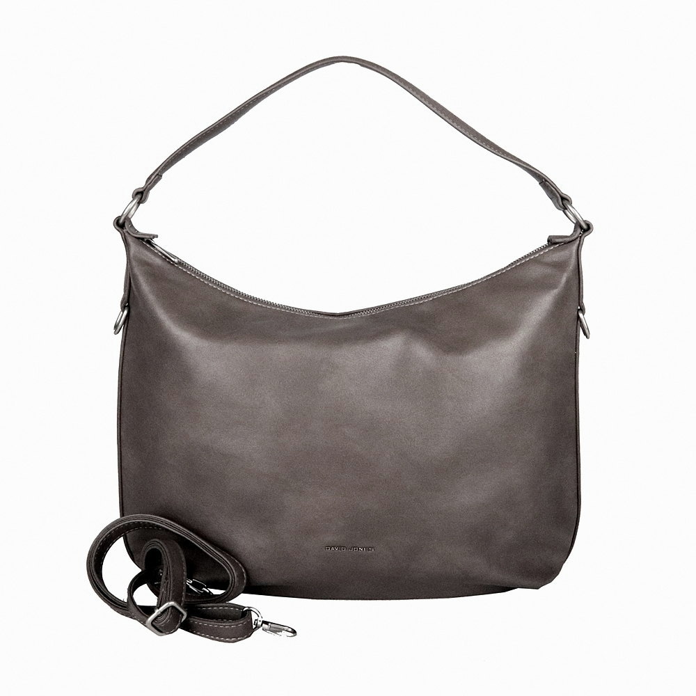 Velká šedo-hnědá kabelka na rameno David Jones CM7426