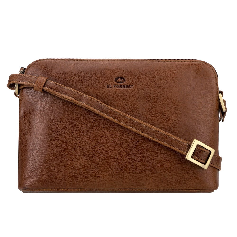 Malá kožená hnědá crossbody kabelka El Forrest