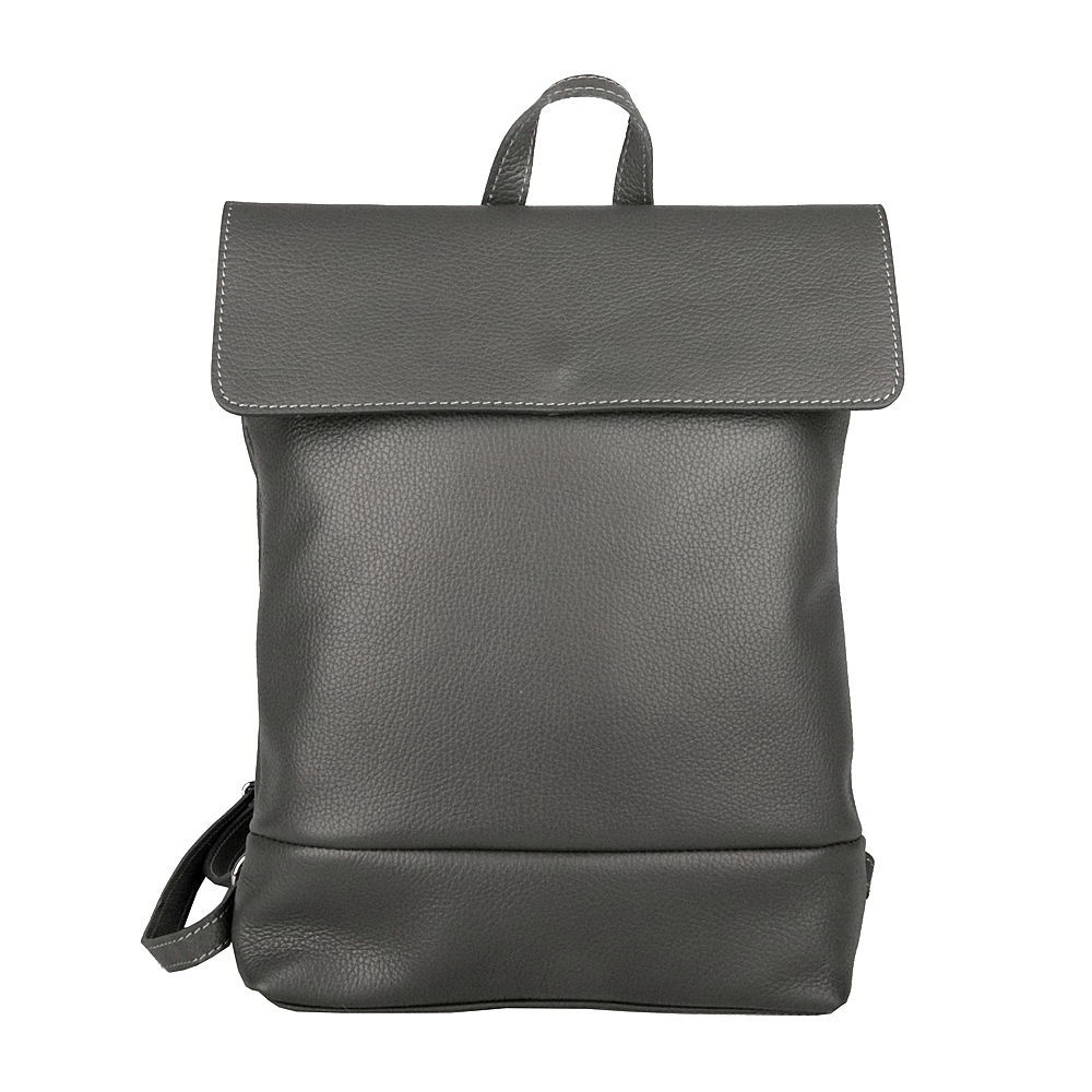 Střední tmavěšedý kožený batoh 235 o obsahu cca. 6 l na formát A4