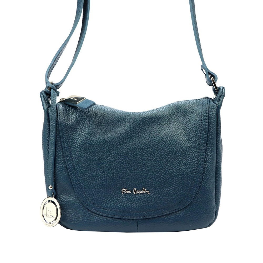 Střední velká kožená tyrkysová crossbody kabelka Pierre Cardin no. 21