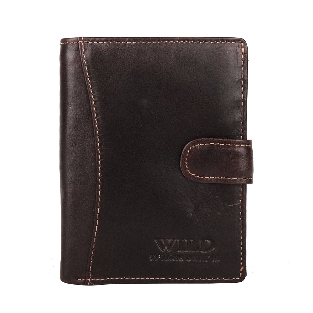 Tmavěhnědá kožená peněženka Wild Things Only 5502