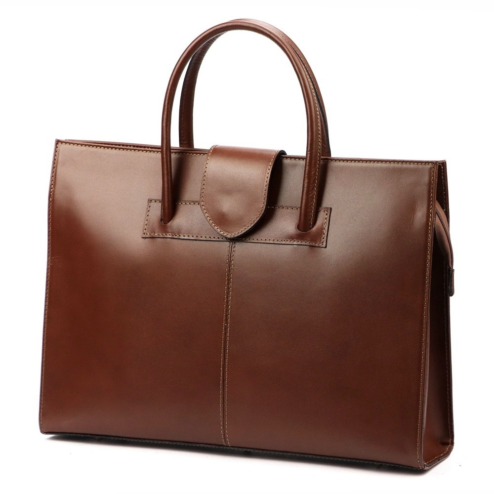 Kožená dámská hnědá business taška do ruky Camilla no. 778