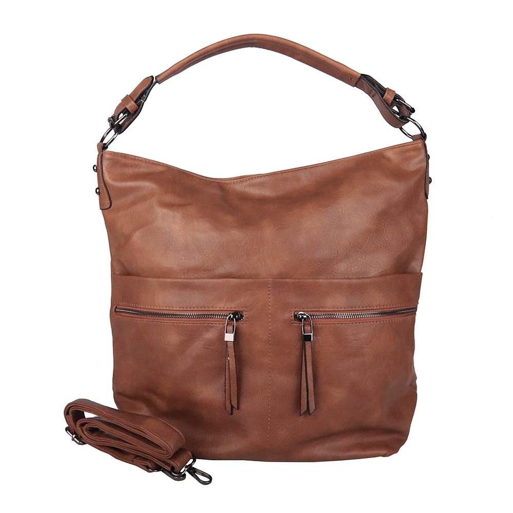 Velká světlehnědá kabelka do ruky, na rameno i crossbody ROMINA & CO D177-1 NEW