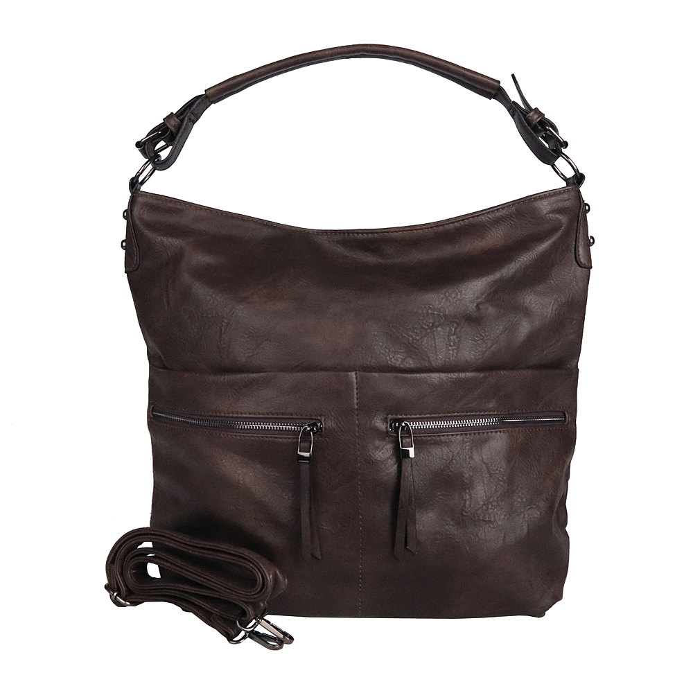 Velká tmavěhnědá kabelka do ruky, na rameno i crossbody ROMINA & CO D177-1 NEW