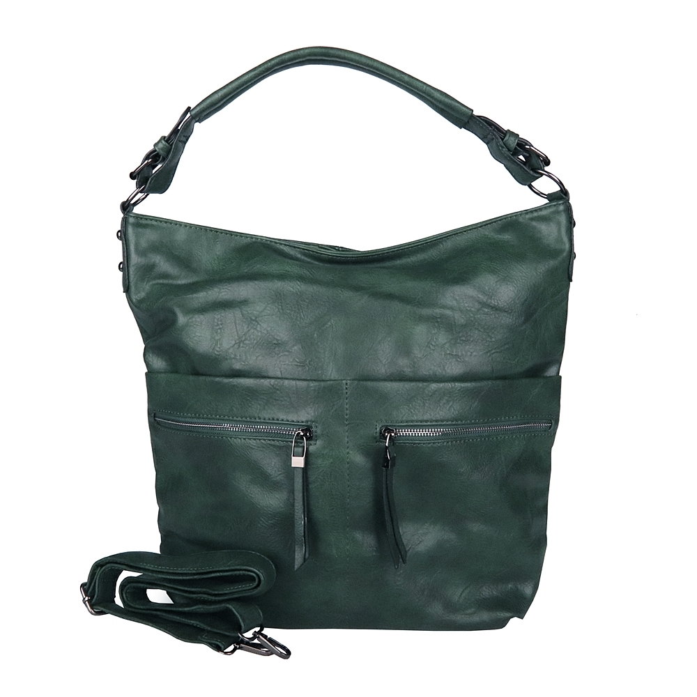 Velká tmavězelená kabelka do ruky, na rameno i crossbody ROMINA & CO D177-1 NEW